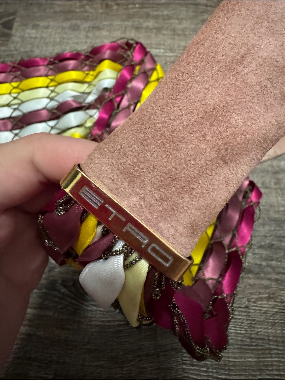 Etro Multicolor Braided Ribbon Wide Belt - Picture 3 of 6